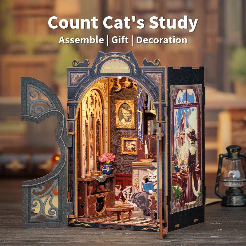 DIY Book Nook Kit|Count Cat's Study