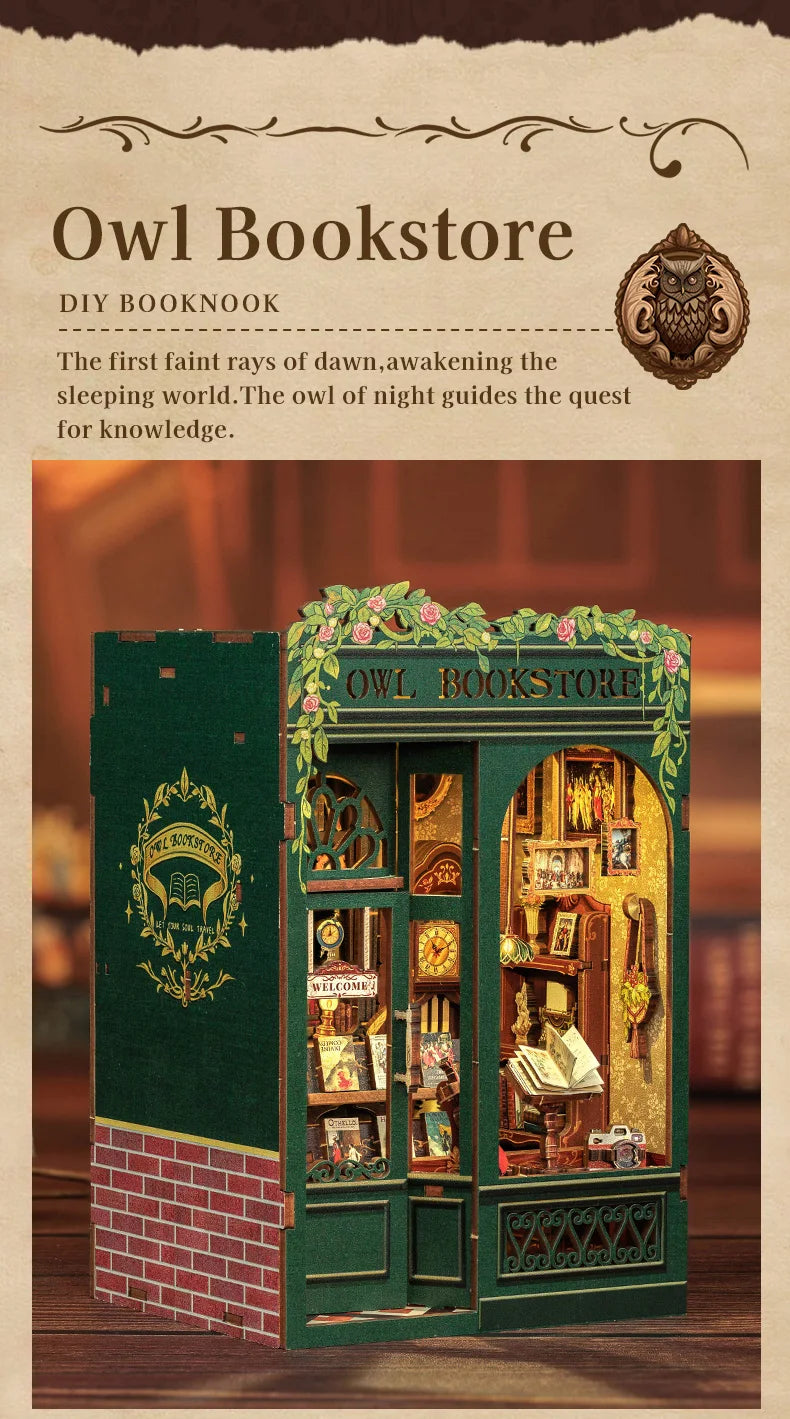 DIY Book Nook Kit | Owl Bookstore
