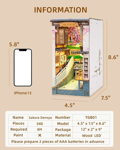 Book Nook Shelf Insert - Sakura Densya