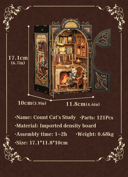 DIY Book Nook Kit|Count Cat's Study